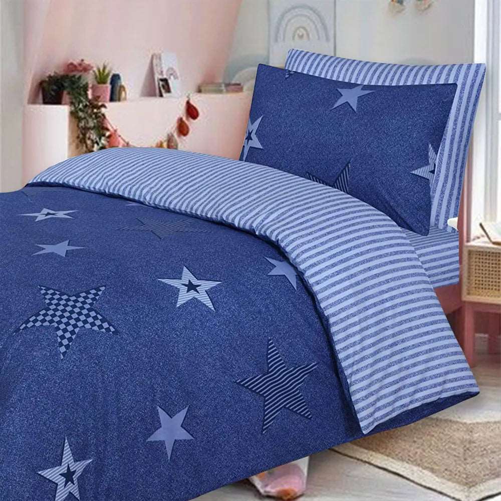 Shop Stars Blue Kids Bedding Set Complete set with Bedsheet DTEX HOMES