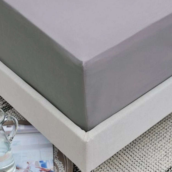100% Cotton 200 Thread Count Ultra Deep 46cm/18" Fitted Sheets - Grey