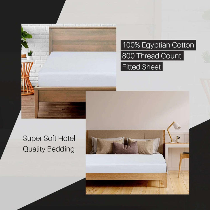100% Egyptian Cotton 800 Thread Count Fitted Sheet