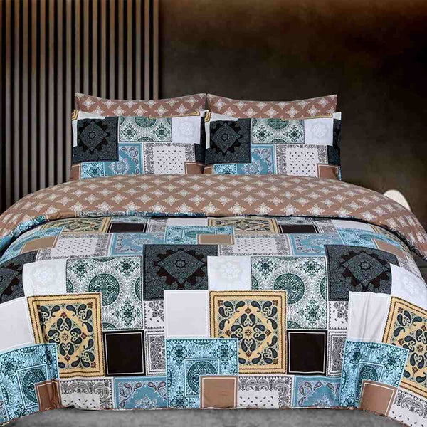 100 % Egyptian Cotton Duvet Cover Set - 200 thread count- Tribal Patchy