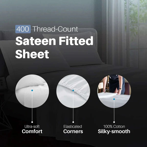 100% Egyptian cotton 400 thread count fitted sheet 400TC extra deep