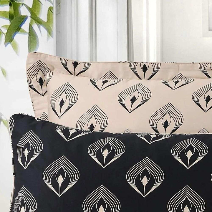 100% Egyptian cotton black and gold duvet cover set with pillow cases