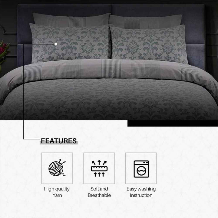 100% cotton Istanbul green duvet cover with stylish print