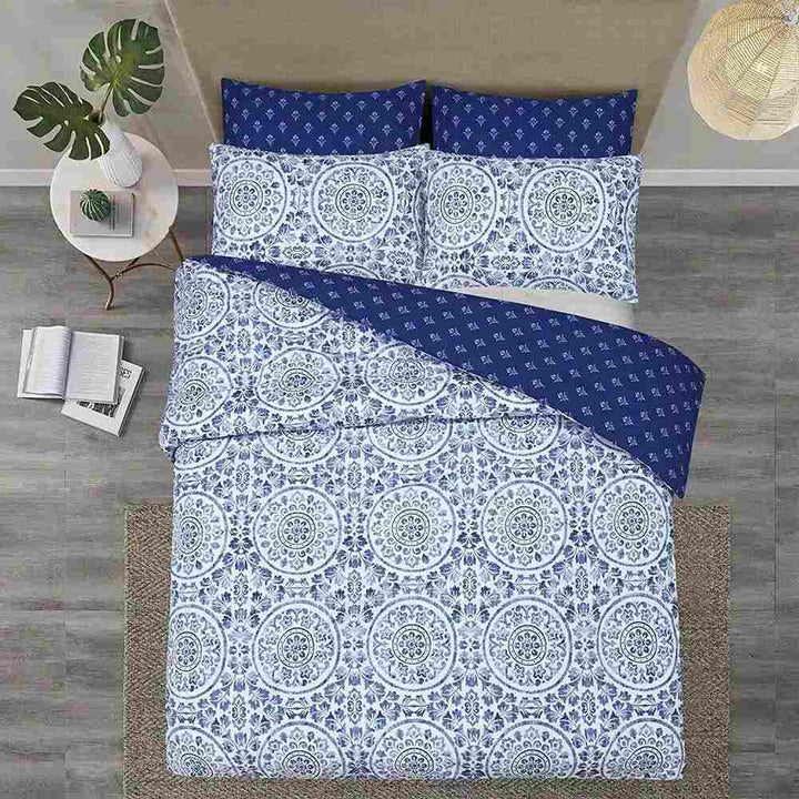 100% cotton luxury duvet cover with Greek design