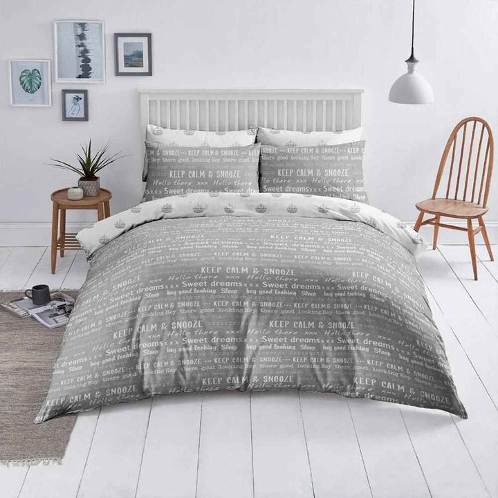 keep calm grey duvet cover