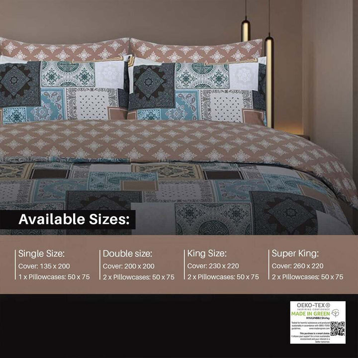 200 thread count cotton duvet cover with tribal design