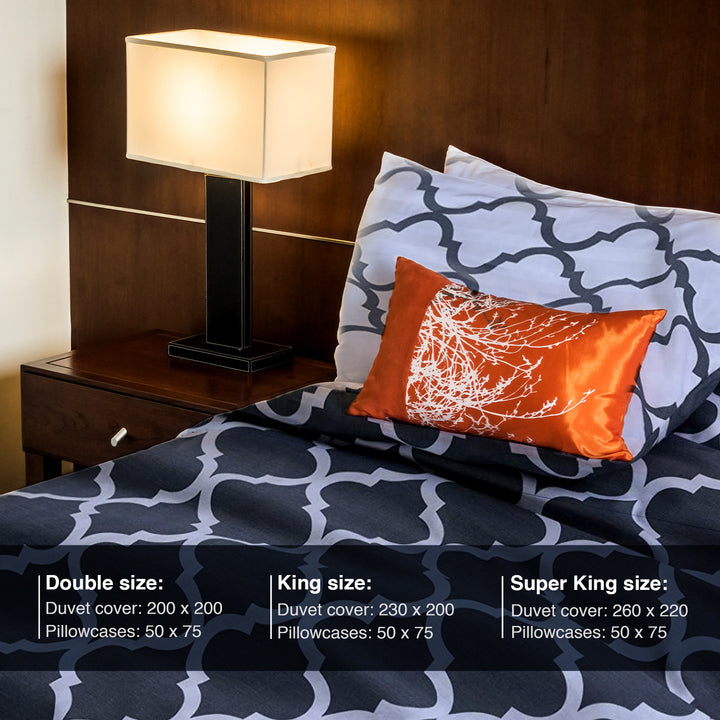 Spades Printed Grey Duvet Cover Set - 100% Cotton for a Stylish Bed DTEX HOMES