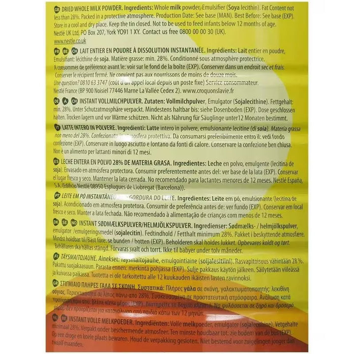 Nido Instant Full Cream Milk Powder, Substitute for Fresh Milk, for Te ...
