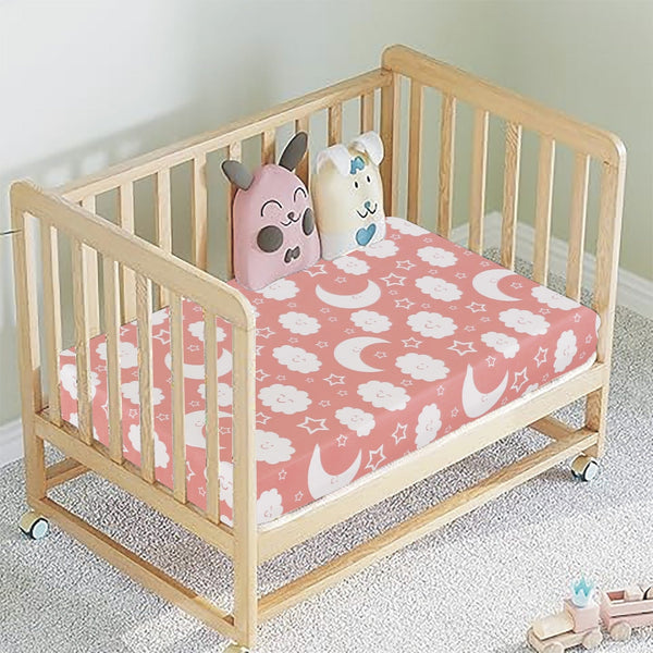 200 Thread 100% Egyptian Cotton Cot Fitted Sheet - Moon