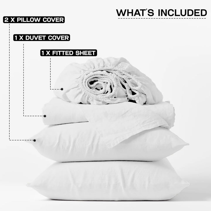 4 Piece Complete Bedding Set Duvet Cover Set With Fitted Bed Sheet & Pillowcases DTEX HOMES