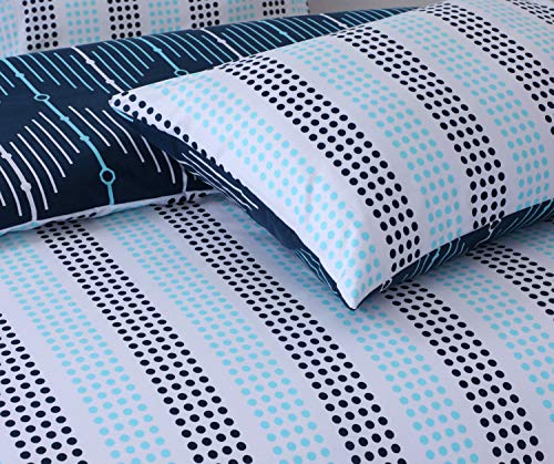 Printed Duvet Cover Set  - Zig zag Blue