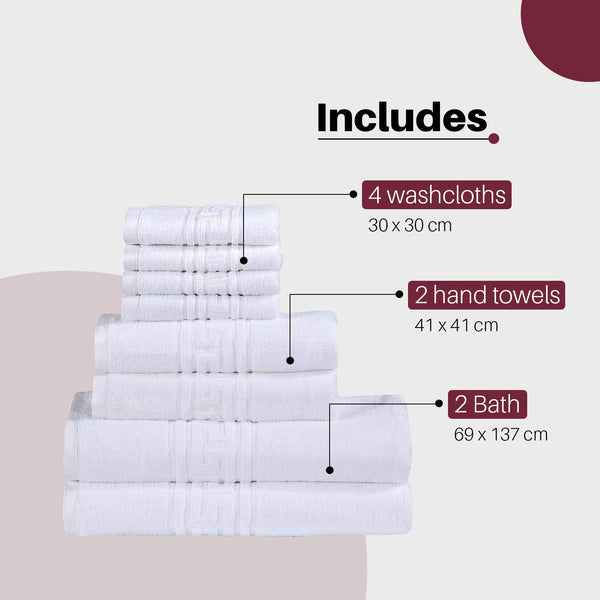 8 Piece Towel Set 100% Egyption Cotton DTEX HOMES