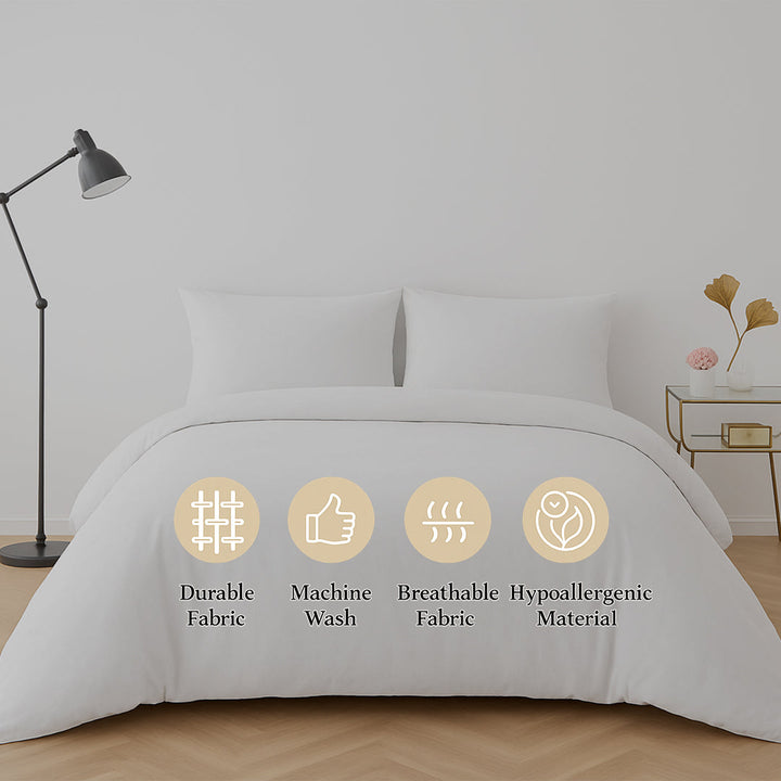 4 Piece Complete Bedding Set Duvet Cover Set With Fitted Bed Sheet & Pillowcases DTEX HOMES