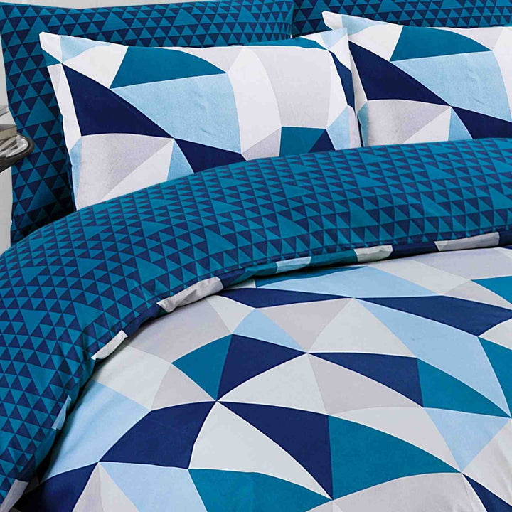 4 Piece Complete Bedding Set Duvet Cover Set With Fitted Bed Sheet & Pillowcases - Geomatric Harmony