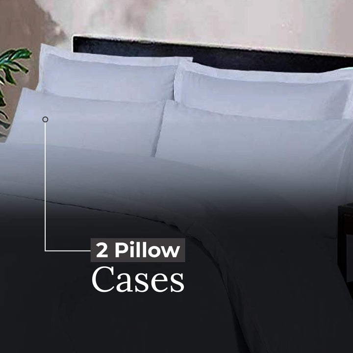 4 Pcs COMPLETE SET 800 TC 100% COTTON DUVET COVER WITH FITTED SHEET PILLOW CASE DTEX HOMES