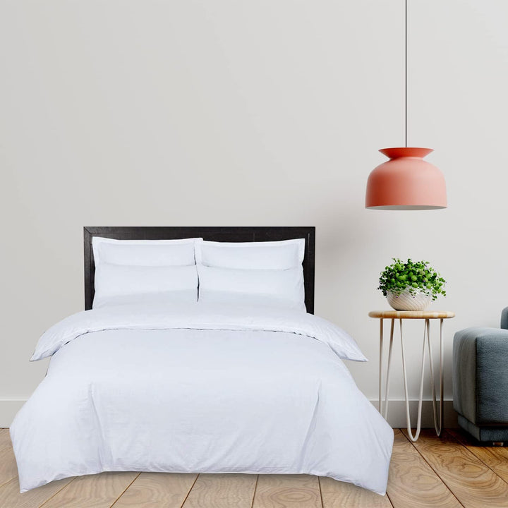 4 Pcs COMPLETE SET 800 TC 100% COTTON DUVET COVER WITH FITTED SHEET PILLOW CASE DTEX HOMES