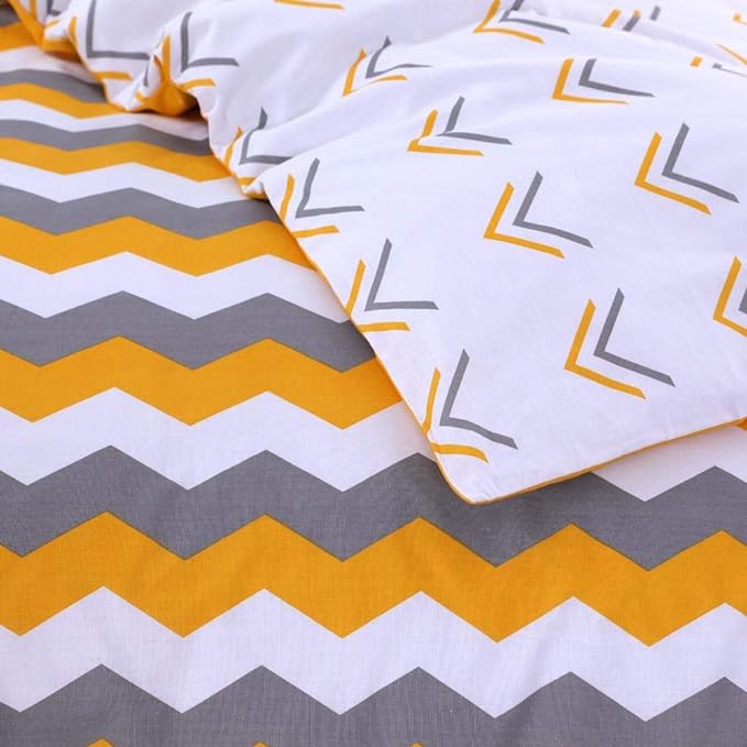 Honey Mustard Print Cotton Duvet Quilt Cover Set