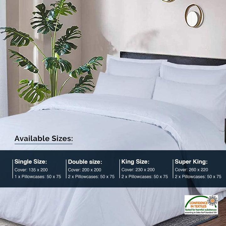 4 Pcs COMPLETE SET 800 TC 100% COTTON DUVET COVER WITH FITTED SHEET PILLOW CASE DTEX HOMES