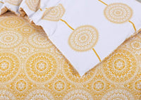 Retro Mustard Print Cotton Duvet Cover Set