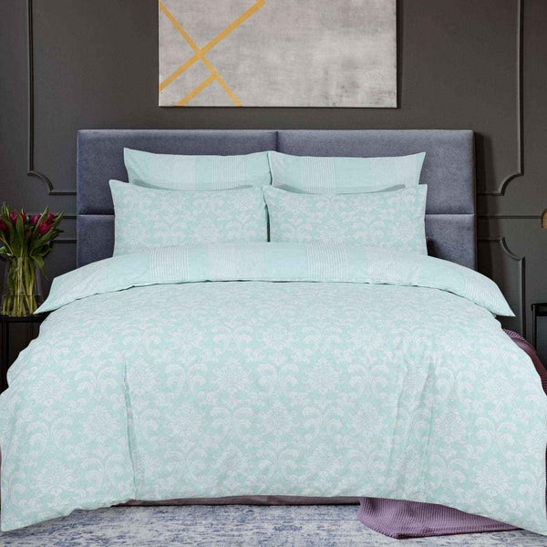 Istanbul Duck Egg Duvet Cover Set | 100% Cotton | Stylish Print DTEX HOMES