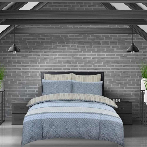 Aiza Stripes Duvet Cover Set - 220 Thread - Egyptian Cotton