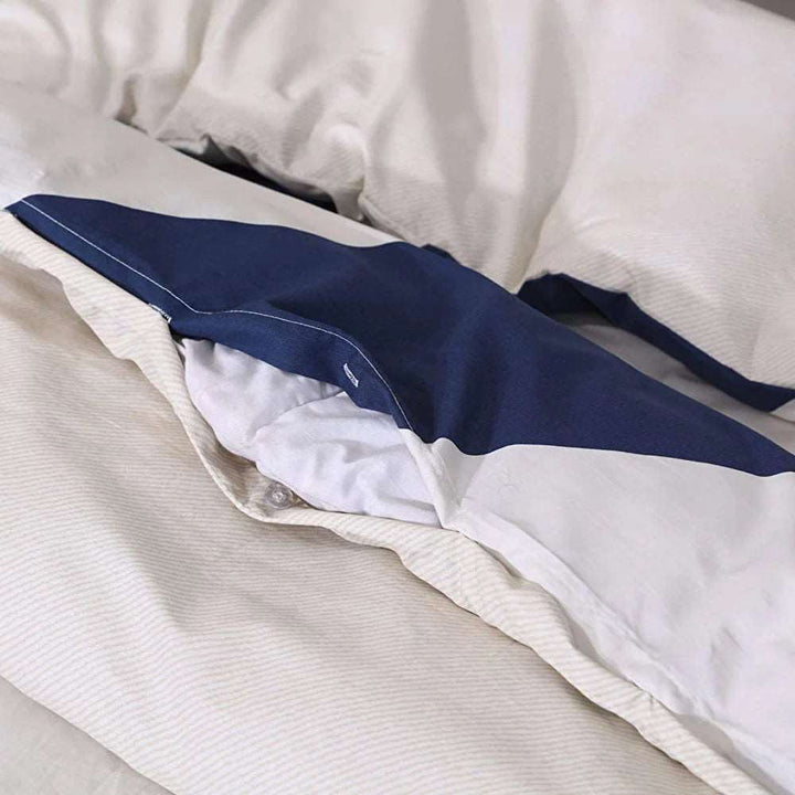 Blue Striped  - 200 Thread 100% Egyptian Cotton Duvet Cover Set