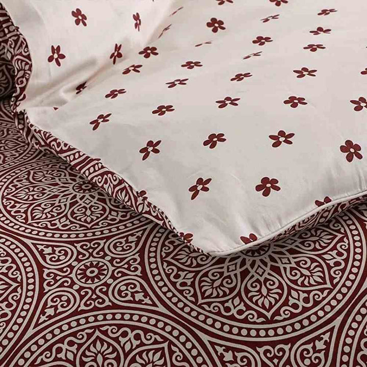 Breathable Egyptian cotton duvet set red
