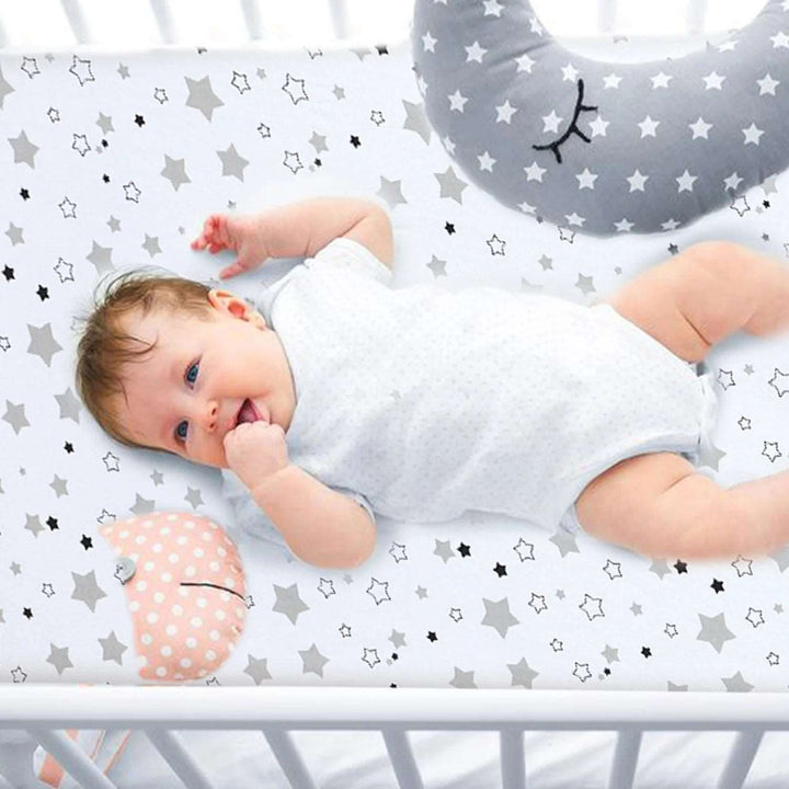 Star Print Cot Fitted Sheet