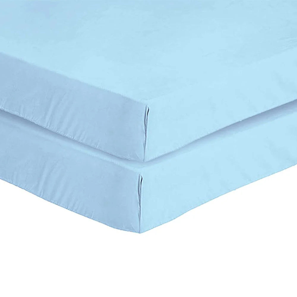200 TC Egyptian Cotton Sky Blue Cot Bed Sheets Online