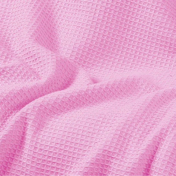 pink Cotton Waffle Weave Thermal Blanket