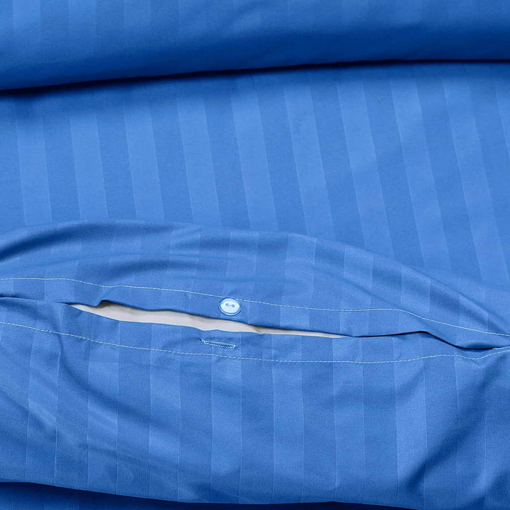 Easy care mid blue duvet cover set