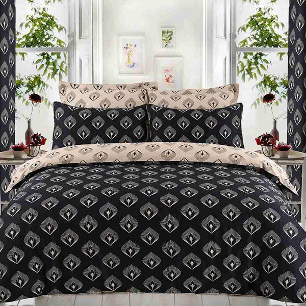 Egyptian cotton Lantern Black & gold Duvet Cover set - 220 Thread