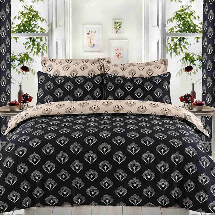 Egyptian cotton Lantern Black & gold Duvet Cover set - 220 Thread