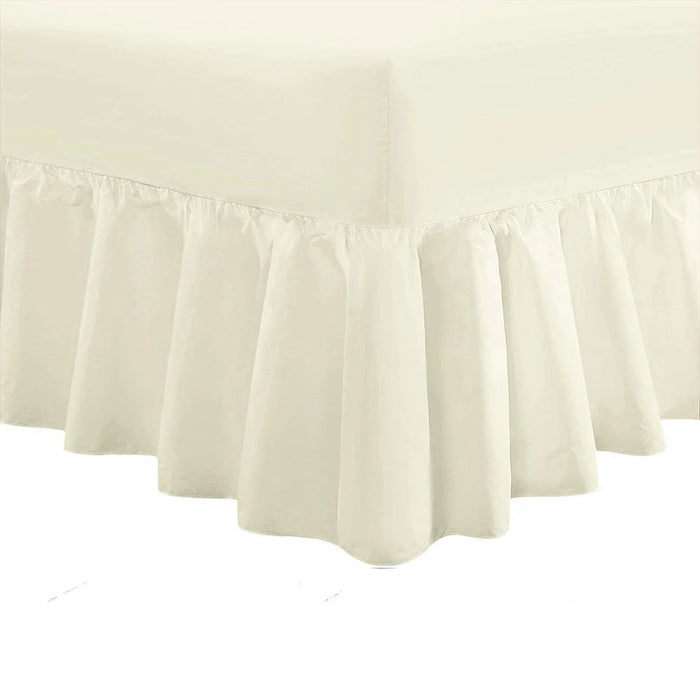 Extra Deep Frilled Fitted Valance Sheet - Cream
