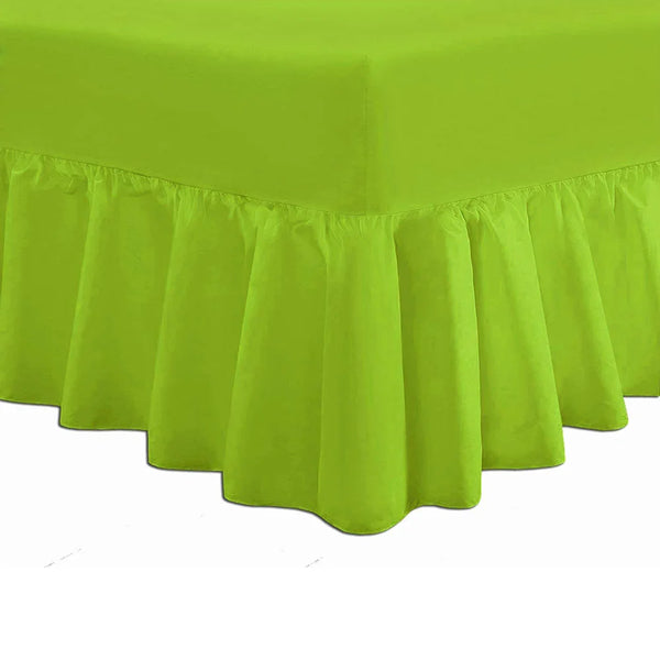 Extra Deep Frilled Green Fitted Valance Sheets - Dtex Homes