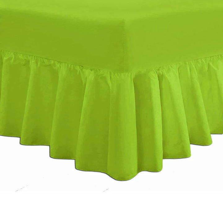 Extra Deep Frilled Green Fitted Valance Sheets - Dtex Homes