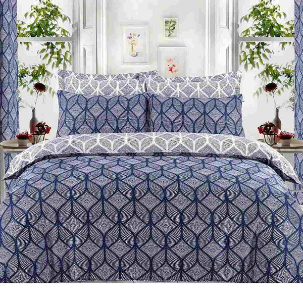 Luxurious Egyptian Cotton Marta Blue Duvet Cover Set - 220 Thread