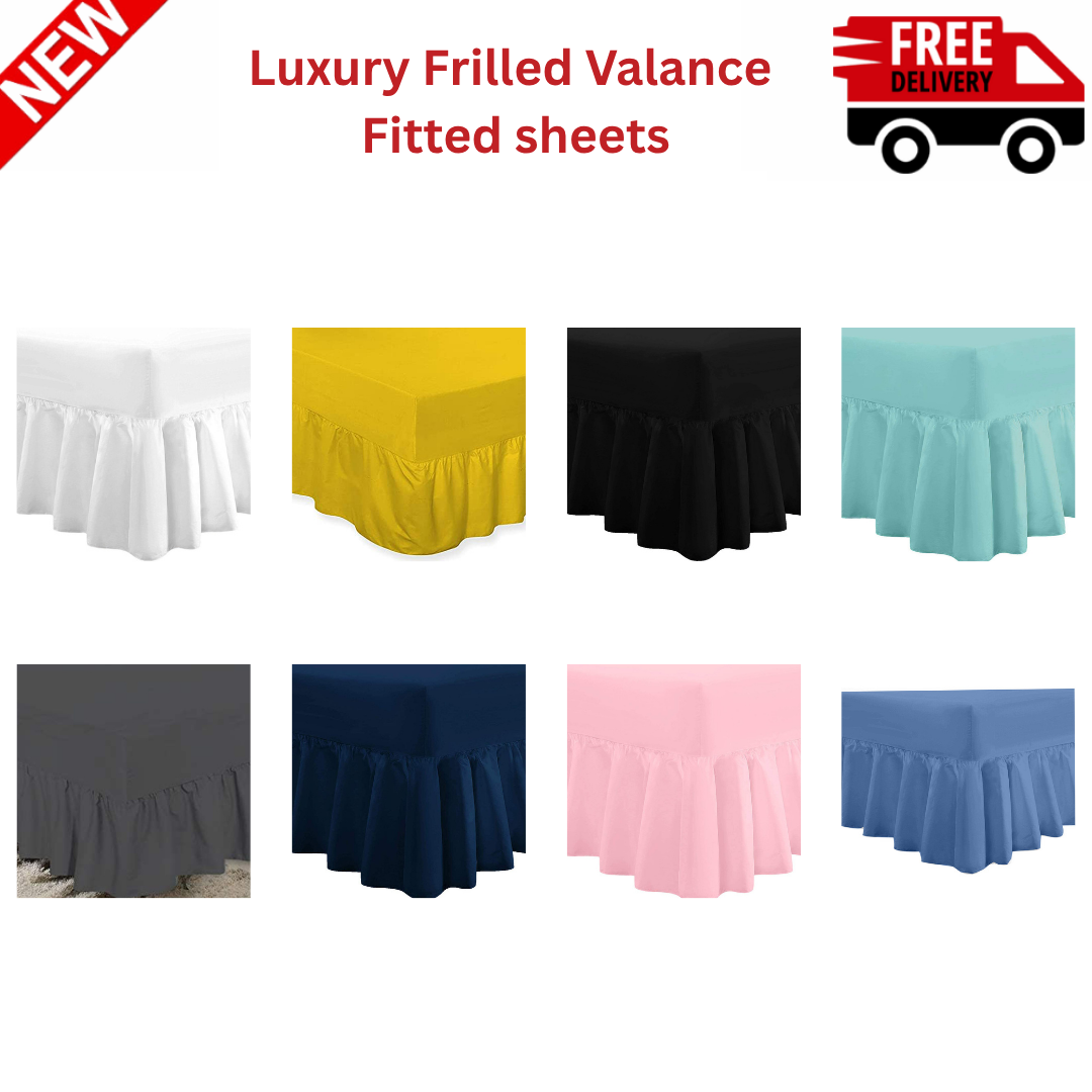Luxury Soft Deep Fit Frilled Fitted Valance Sheet – All Size – DTEX HOMES