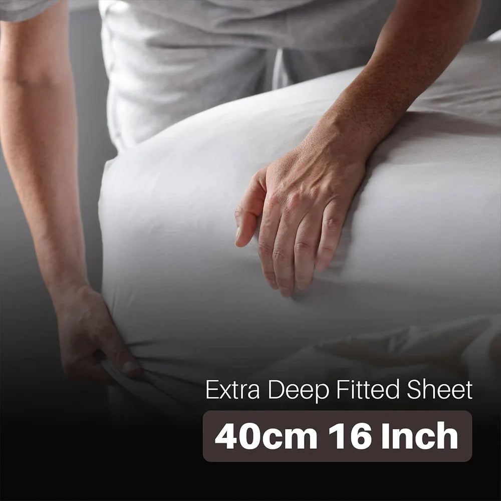 Deep Fitted Microfiber Bed Sheets 16"/40CM
