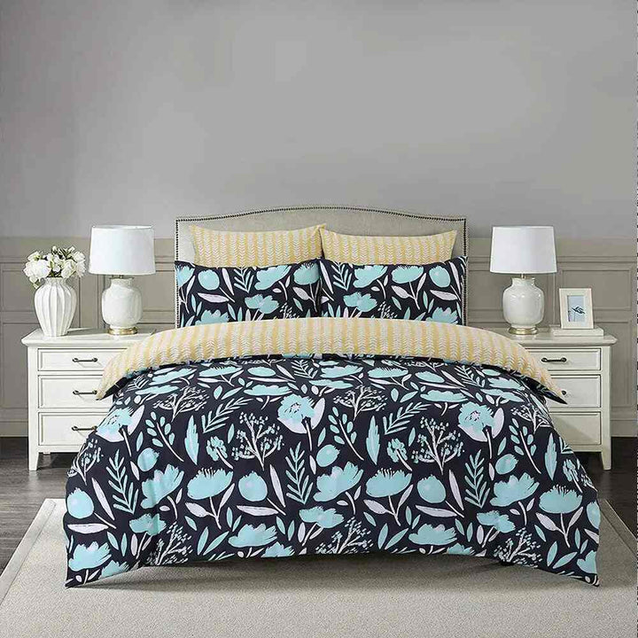 Polycotton Reversible Printed Duvet Cover Set  - Botanic