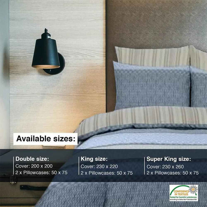 Premium Aiza Stripes Bedding Set - 220 Thread Count Egyptian Cotton