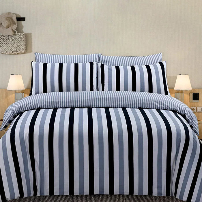 black and grey striped duvet cover