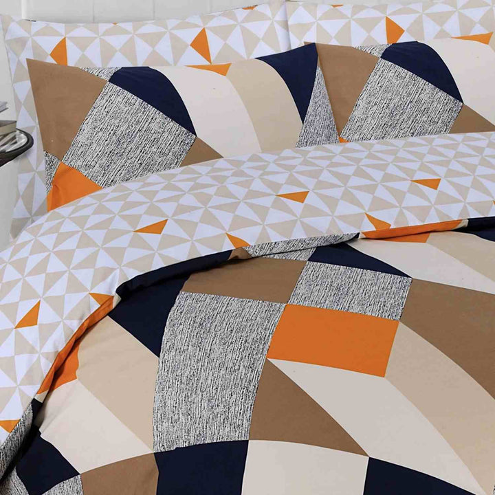 Pure Cotton Printed Duvet Cover Set - Premium Quality - Geometric 3D DTEX HOMES