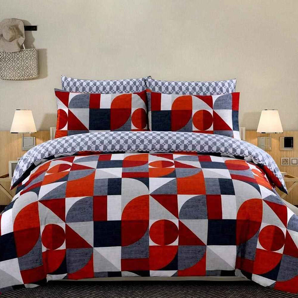 Pure Cotton Printed Duvet Cover Set - Premium Quality - Geometric Pattern