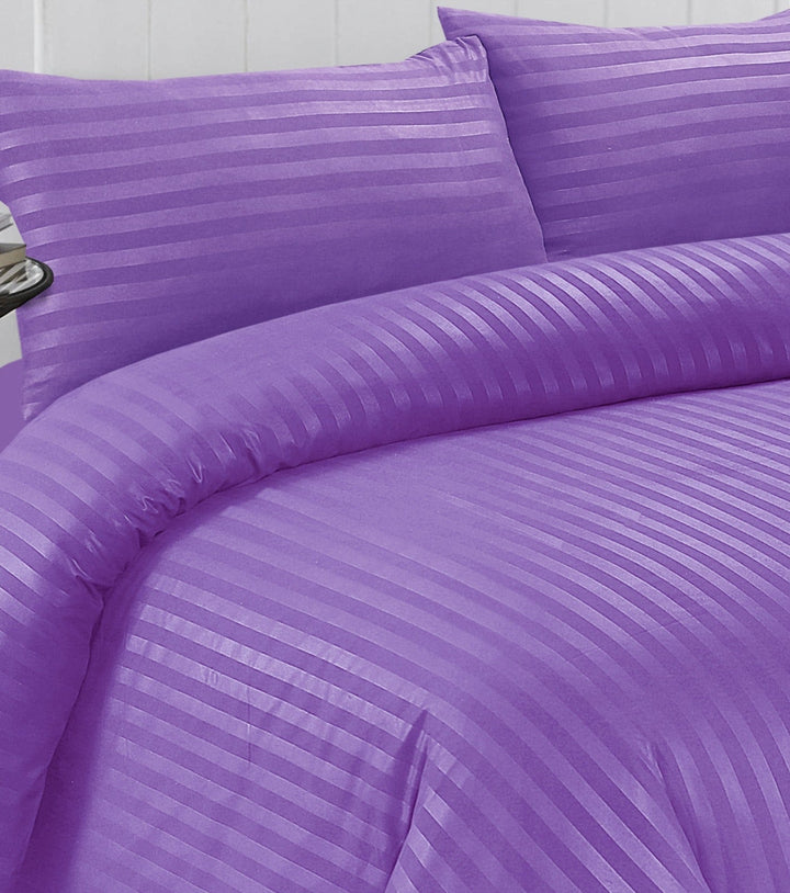 Purple Stripe Duvet Cover & Bedding Set - All Size Available