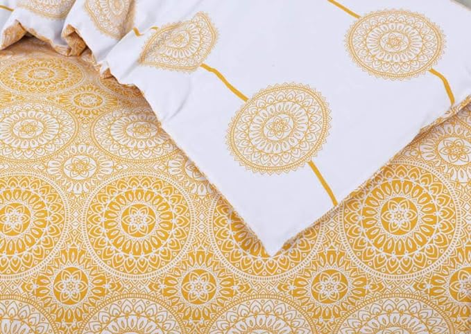 Retro Mustard Print Cotton Duvet Cover Set