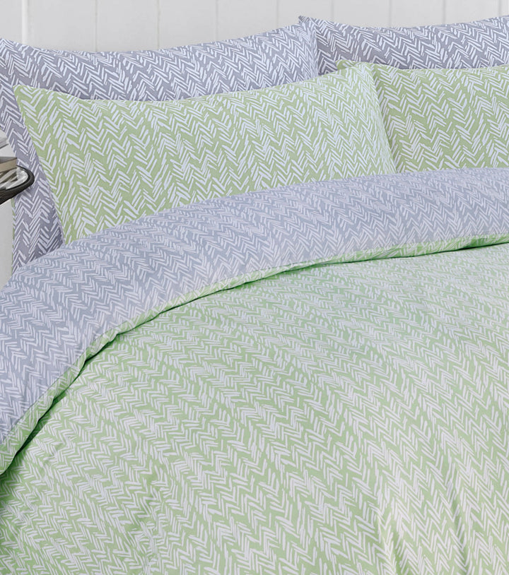 Silver Sage duvet cover set with fitted sheet UK