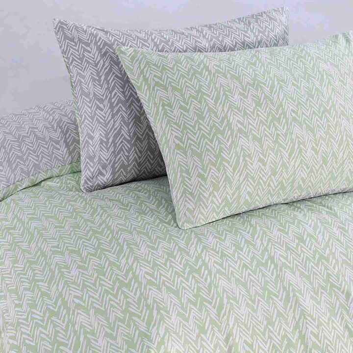 Silver Sage fitted bed sheet and duvet set