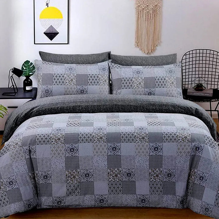 Soft Cotton Quilted Duvet Cover Set - Marrocoas Printed Reversible