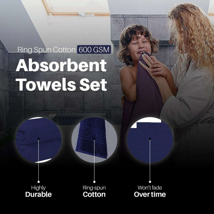 Soft and absorbent navy bath towels UK